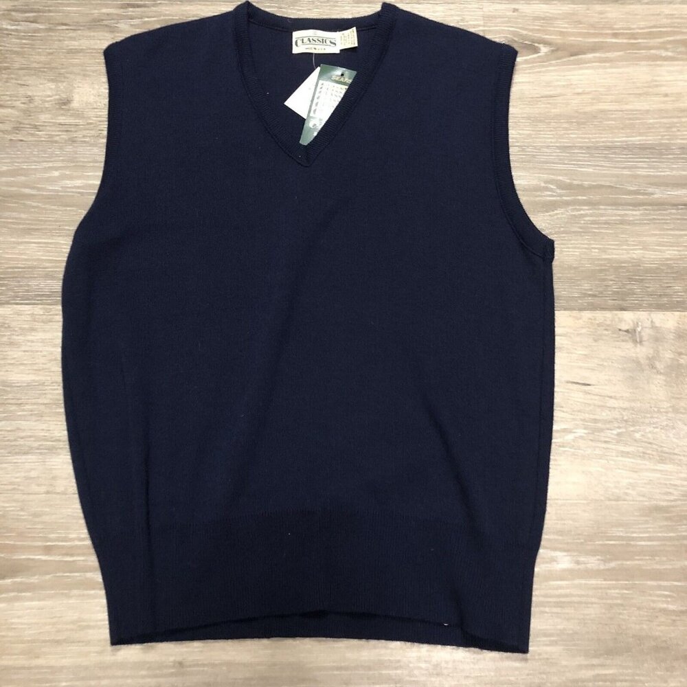 Vtg Classics Sears Men’s Size XL Vest Navy Blue Grandpacore Heritage USA NWT‎
